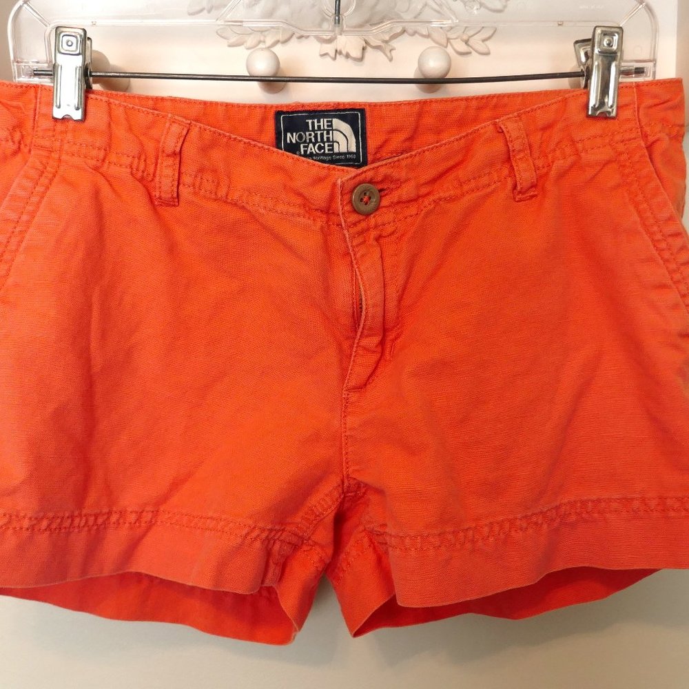 Orange Cotton/Linen Short Shorts.  The North Face. Wmns Sz 8.